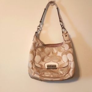 Coach Beige Signature Hobo Handbag